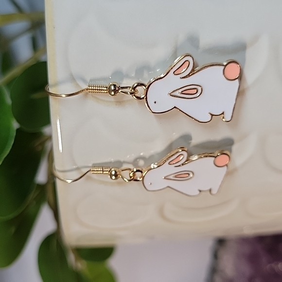 White Rabbit Drop Earrings - Picture 3 of 5